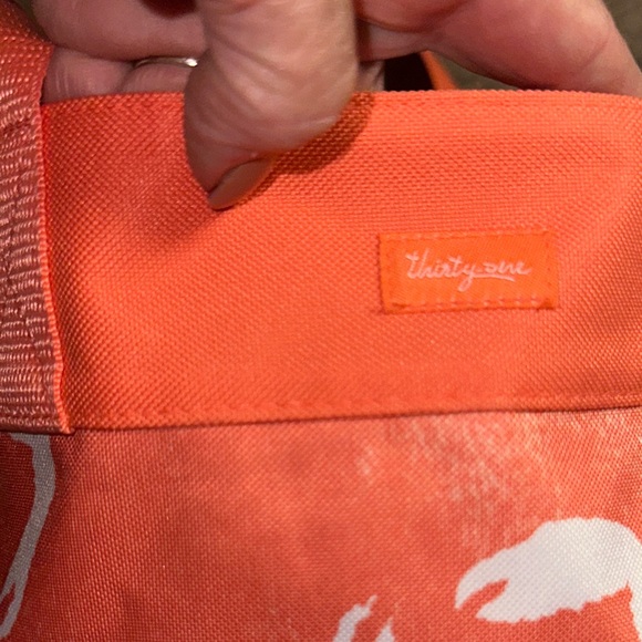 Thirty-One Orange Tote with White Crab Design - Picture 5 of 6